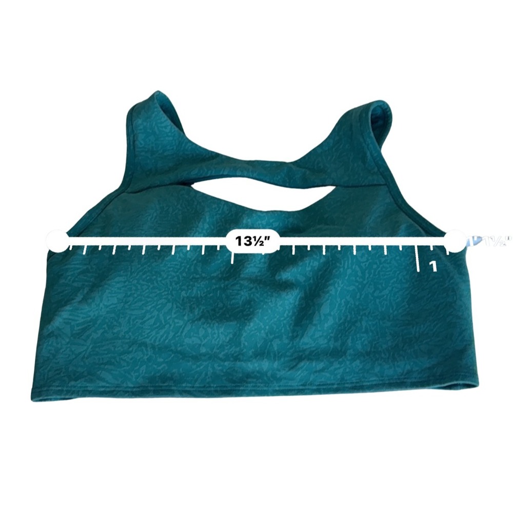 Lululemon Everlux Cut Out Train Bra Teal Blue Emboss Racerback Womens Size 8 - Picture 6 of 6